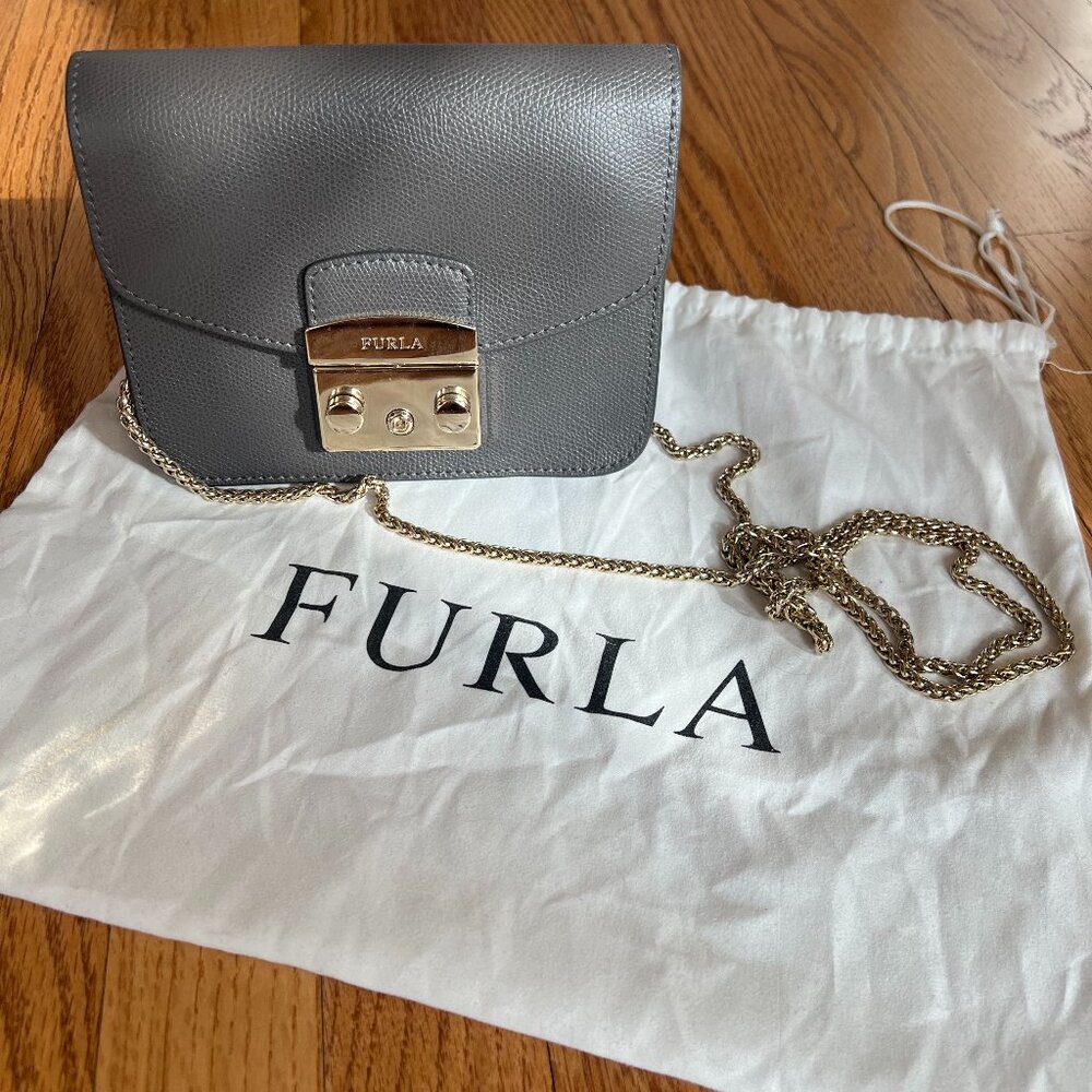 NEW FURLA METROPOLIS MINI CROSS BODY BAG IN SABBIA